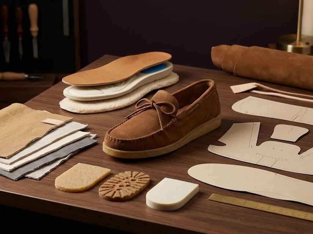 Indoor moccasin materials