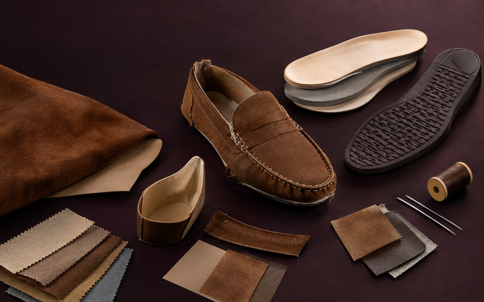 Moccasin material construction