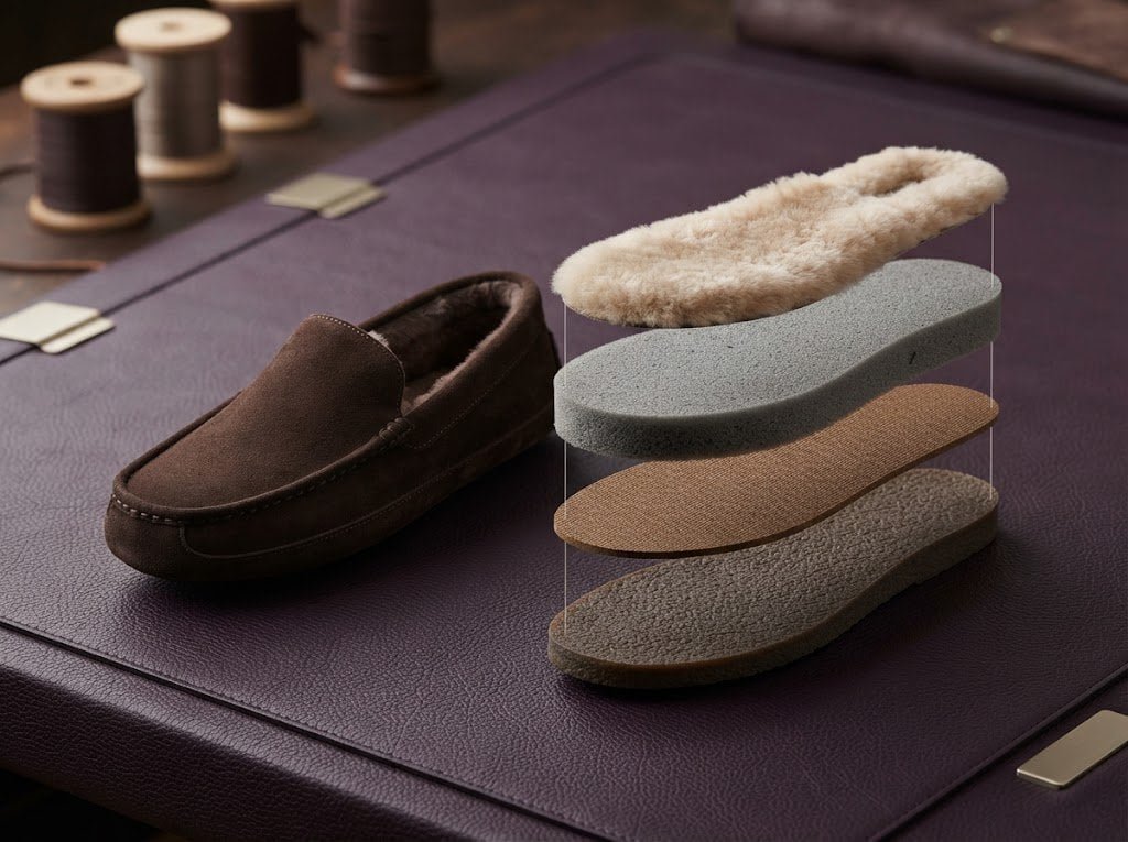 Moccasin footbed layers