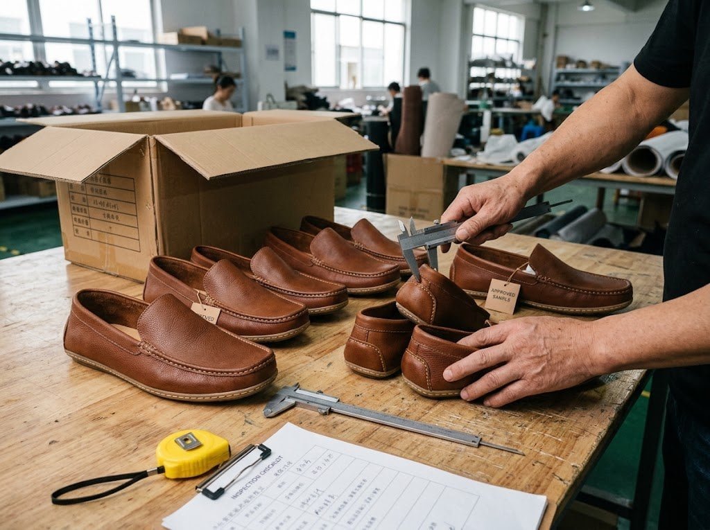 Moccasin quality inspection