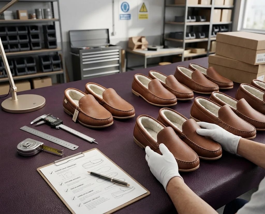 Moccasin shipment inspection